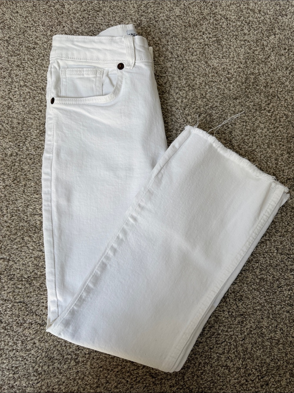 Zara White Straight Leg Jeans for Women